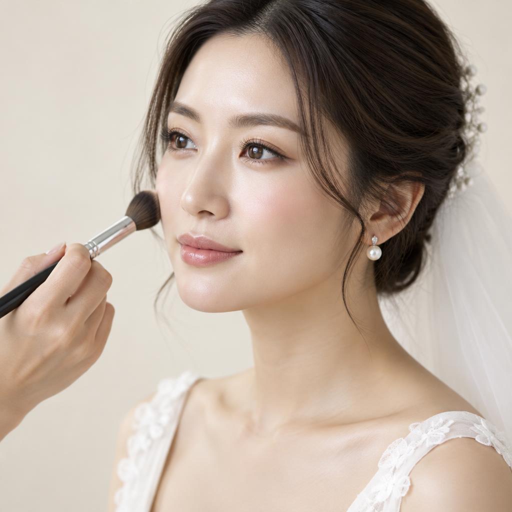 新娘妝容示意：以化妝掃打造自然精緻妝容